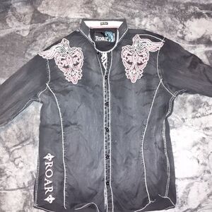 BKE Roar 3xl embroidered long sleeve button up